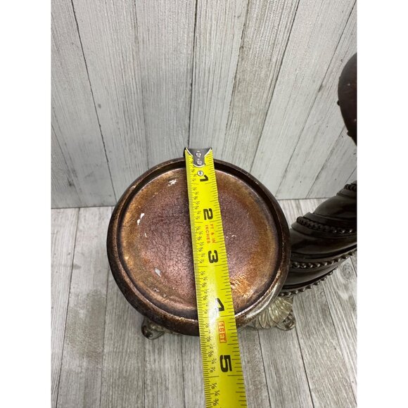 Vtg Resin Set of 2 Candle Holders with Victorian Style Design 10" and 13" Tall - Picture 9 of 9